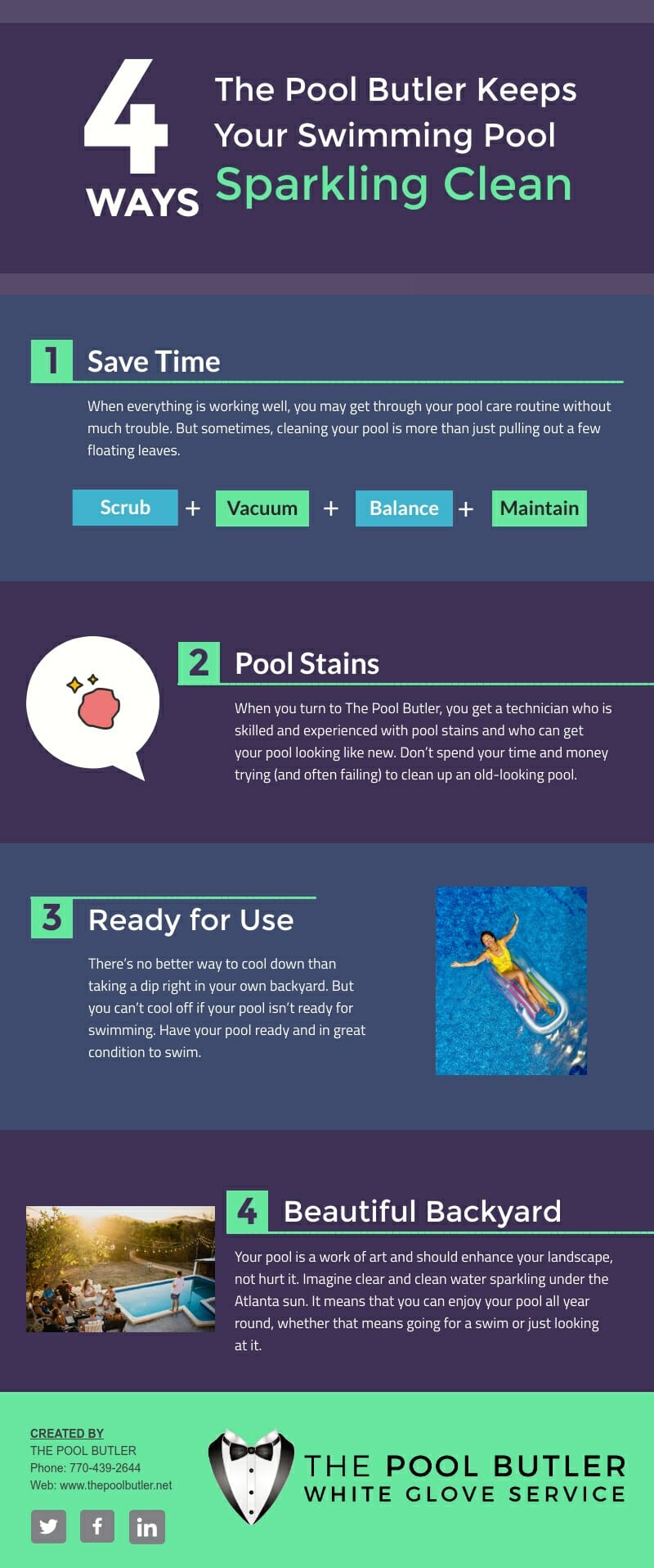 How The Pool Butler Keeps Your Swimming Pool Sparkling [infographic]