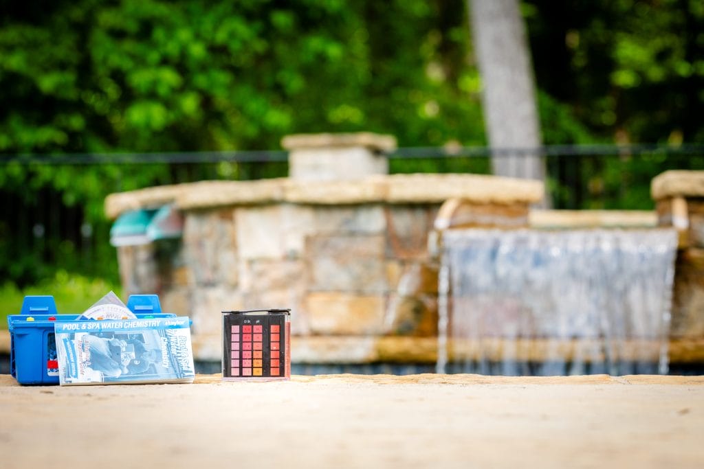 Routine pool maintenance supplies before smart pool controller